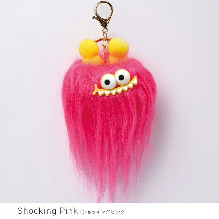 ショッキングピンク | ロングヘア―モンスターバッグチャーム | Vita Felice