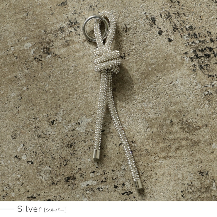 シルバー | ラインストーンバッグチャーム | Vita Felice