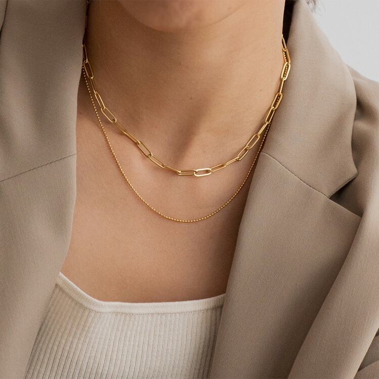 ボールチェーン2連ネックレス | Vita Felice | 詳細画像1 