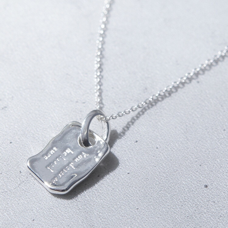 シルバー | 英字プレートネックレス | Vita Felice