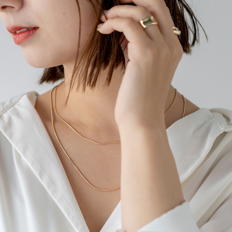 二連スネークチェーンネックレス | Vita Felice | 詳細画像2 