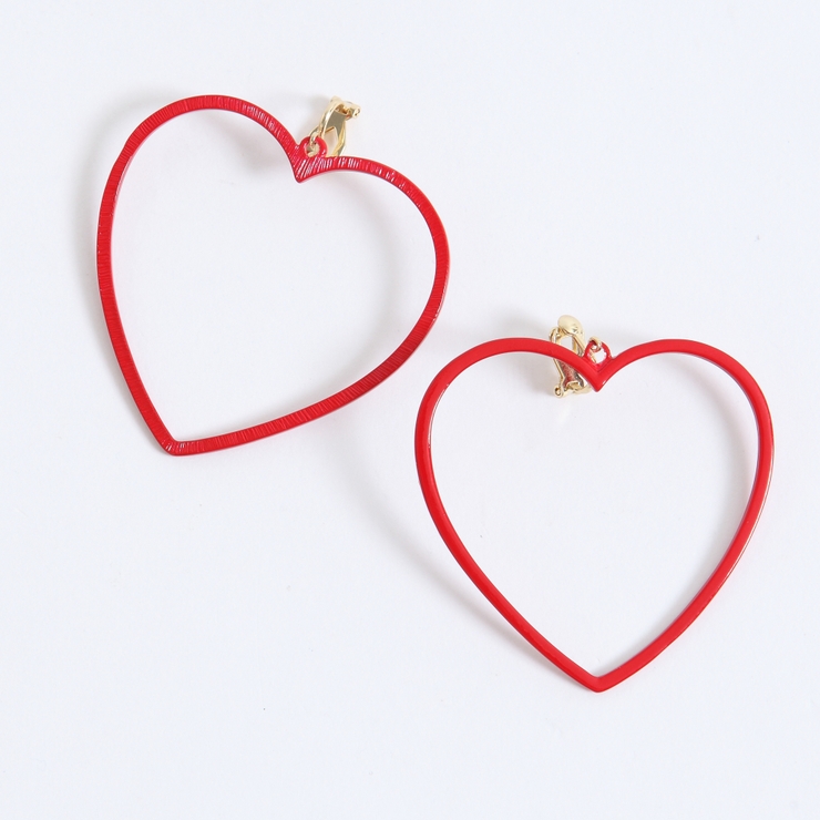 レッド | ビッグハートイヤリングカラー | WEGO【WOMEN】