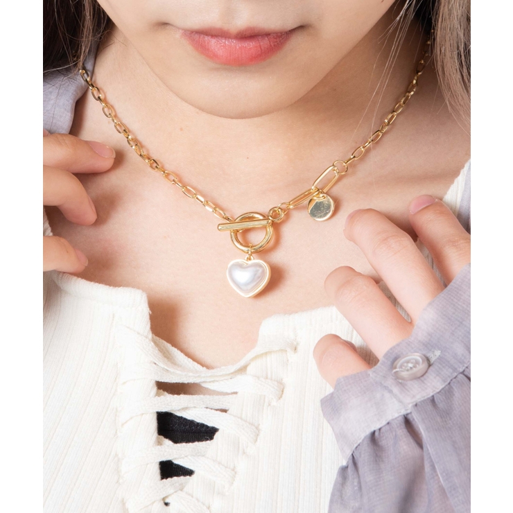 pearl✕gold✕Heartネックレス