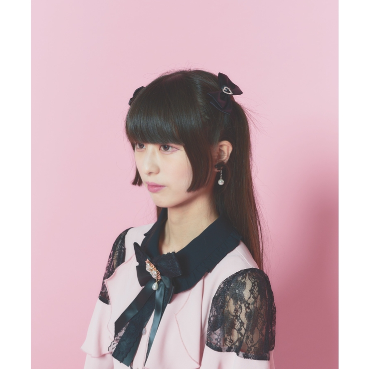 Pink Mix バック リボン プリーツ コート 地雷 Black