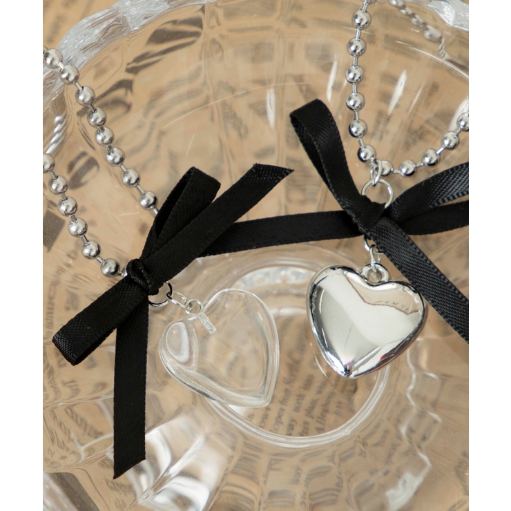 Lチェーンリボンハートネックレス | WEGO【WOMEN】 | 詳細画像2 