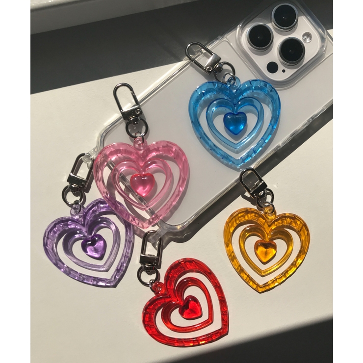 カラフルクリアハートミニキーホルダー[品番：WG010090168]｜WEGO