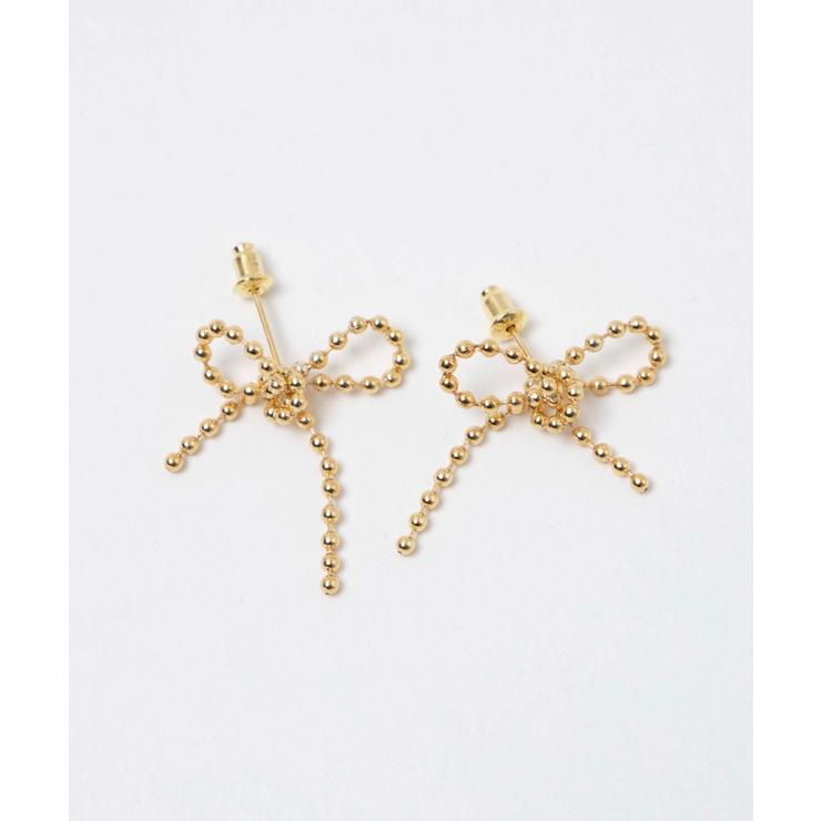 Lボールチェーンリボンピアス | WEGO【WOMEN】 | 詳細画像2 