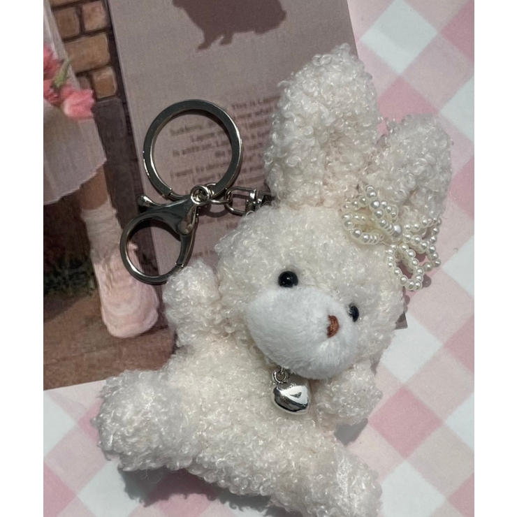 もこもこファンシーうさぎぬいぐるみキーホルダー[品番 もこもこファンシーうさぎぬいぐるみキーホルダー[品番