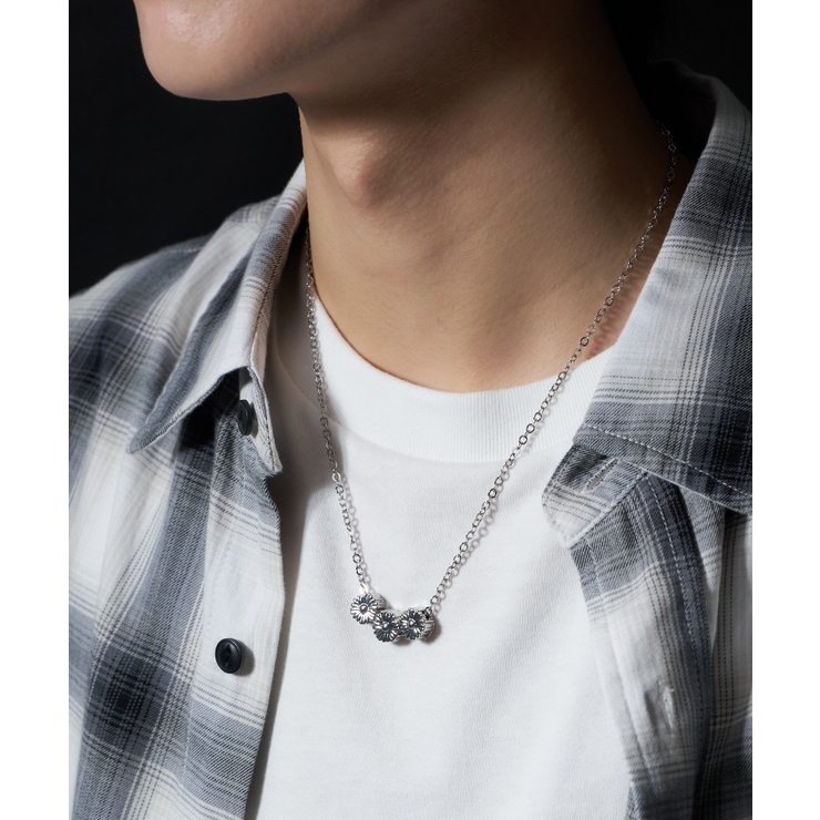 柄2 | M立体モチーフ3連ネックレス | WEGO【MEN】