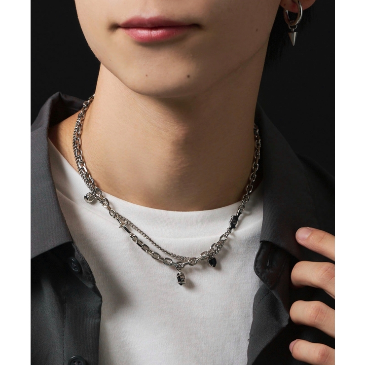 MモチーフMIXチェーンネックレス | WEGO【MEN】 | 詳細画像7 