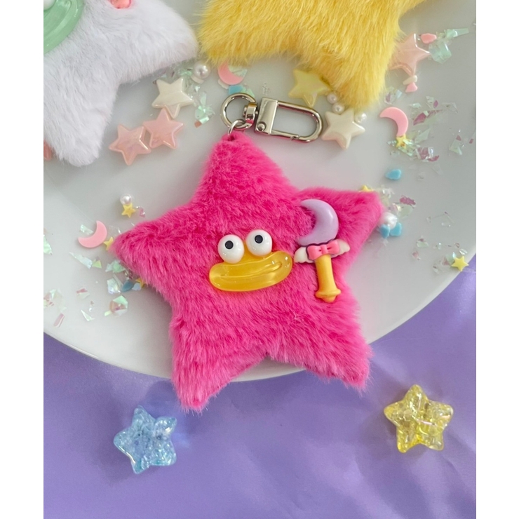 ミニお星さまモンスターぬいぐるみキーホルダー[品番：WG010092470 カラーポンポン星ぬいぐるみチャーム