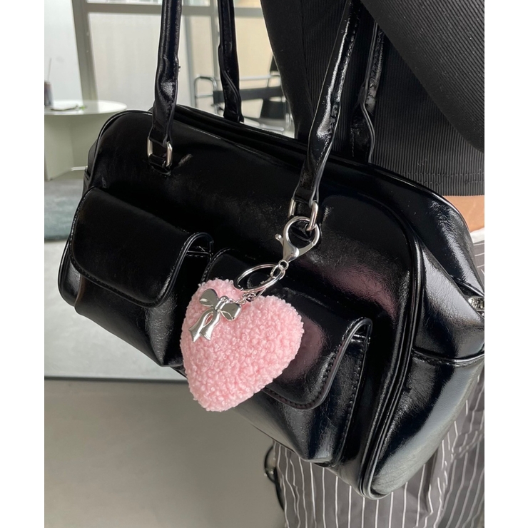 ボアハートリボンチャームキーホルダー | WEGO【WOMEN】 | 詳細画像1 