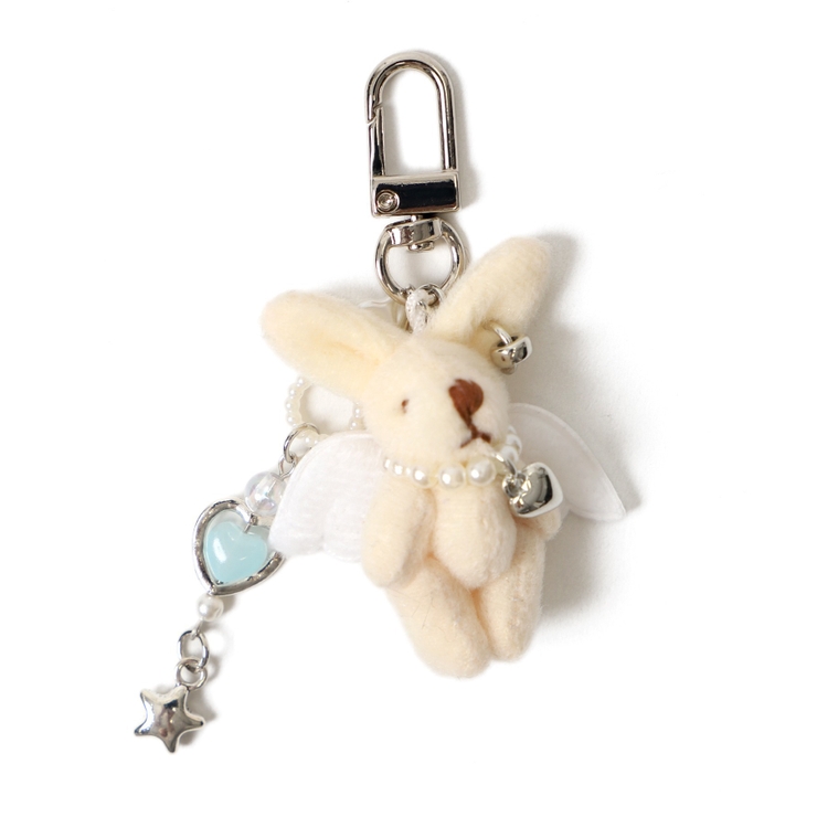 ミニうさぎエンジェルストラップキーホルダー[品番：WG010092815