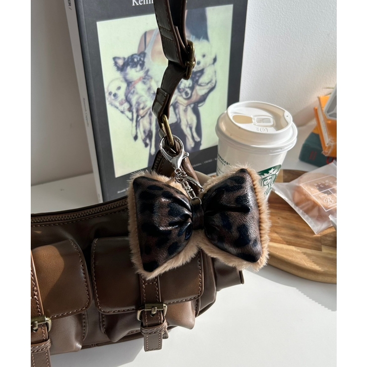 レオパードPUリボンファーキーホルダー | WEGO【WOMEN】 | 詳細画像1 