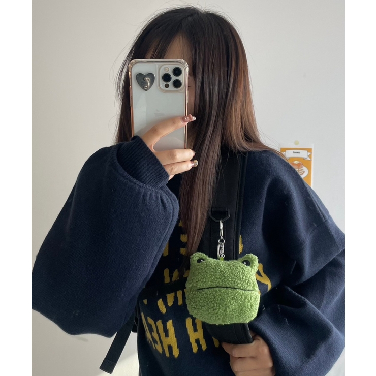 グリーン | もこもこけろちゃんぬいぐるみポーチ | WEGO【WOMEN】