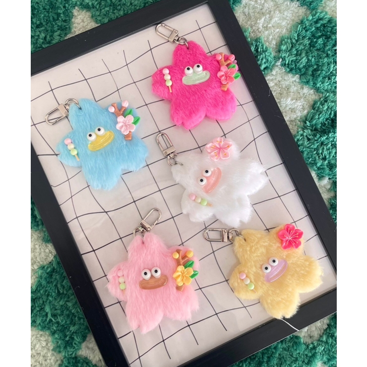 ♡kr2hkr♡　ふわコロショルダー　ユキエモン3点セット ぱたぱたちょうちょモンスターぬいぐるみキーホルダー｜WEGO