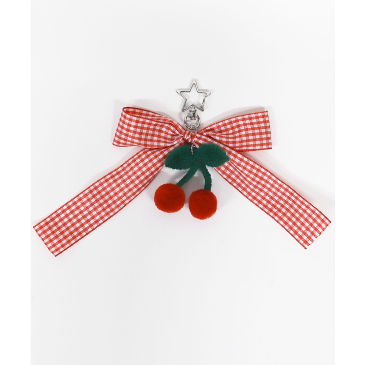 ギンガムリボンチェリーキーホルダー | WEGO【WOMEN】 | 詳細画像1 