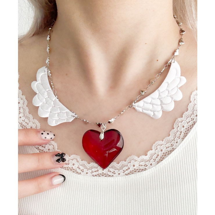 LBIG羽ハートチェーンネックレス | WEGO【WOMEN】 | 詳細画像2 