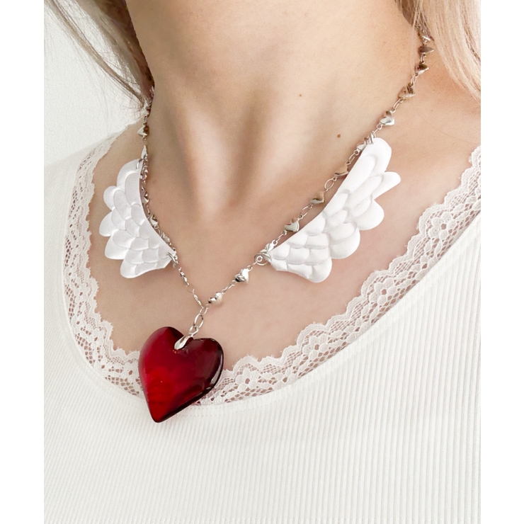 LBIG羽ハートチェーンネックレス[品番：WG010095111]｜WEGO