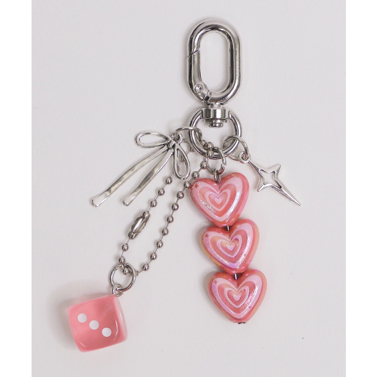 ライトピンク | ハートダイスセットキーホルダー | WEGO【WOMEN】