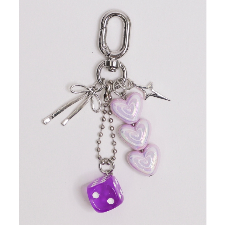 ライトパープル | ハートダイスセットキーホルダー | WEGO【WOMEN】