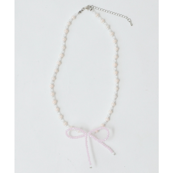 Lリボンモチーフビーズネックレス | WEGO【WOMEN】 | 詳細画像3 
