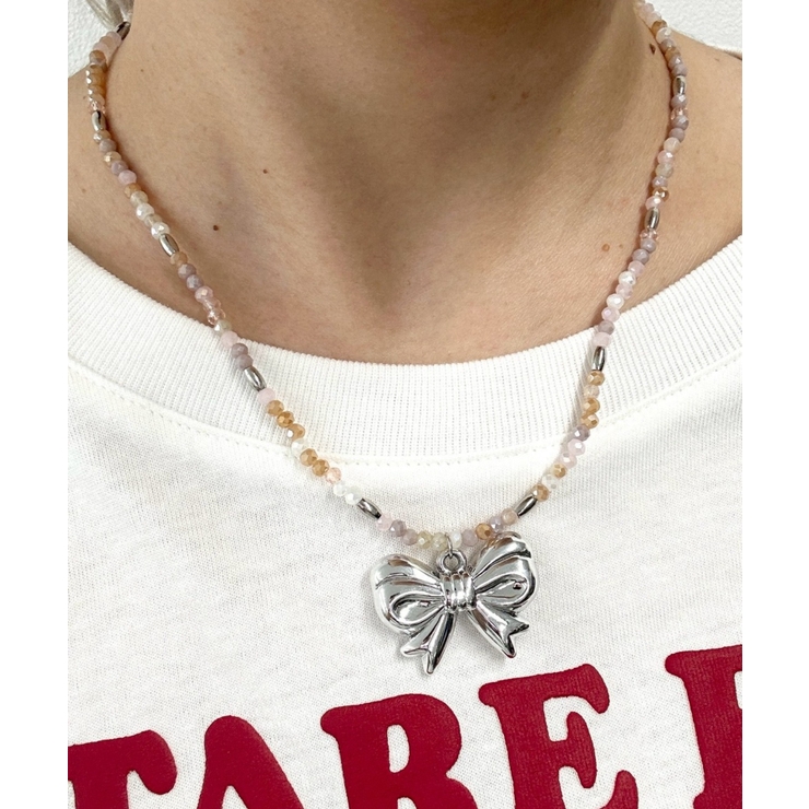 LBIGリボンモチーフビーズネックレス | WEGO【WOMEN】 | 詳細画像1 