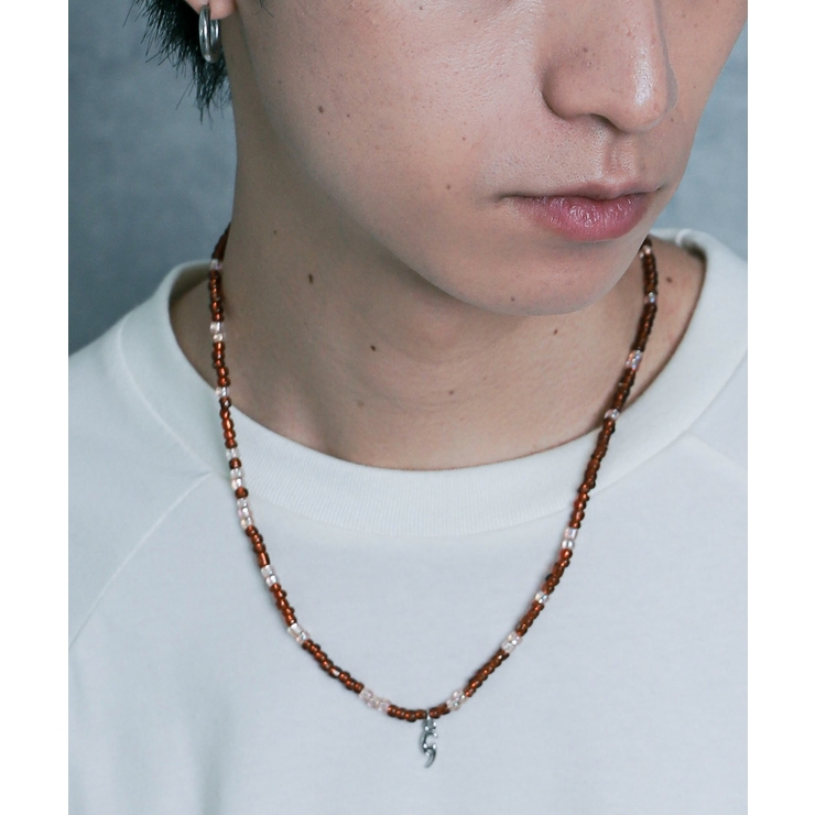 Mメタルモチーフビーズネックレス | WEGO【MEN】 | 詳細画像1 