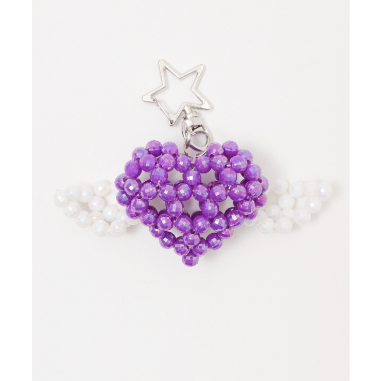 パープル | ハートウィングビーズキーホルダー | WEGO【WOMEN】