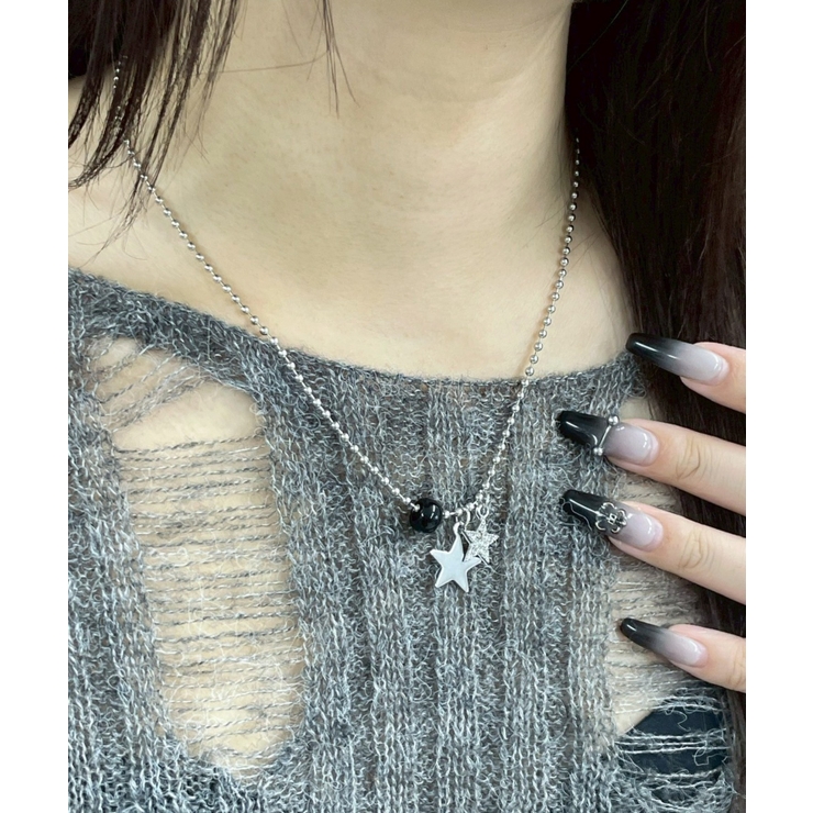 Lスターモチーフボールチェーンネックレス | WEGO【WOMEN】 | 詳細画像1 