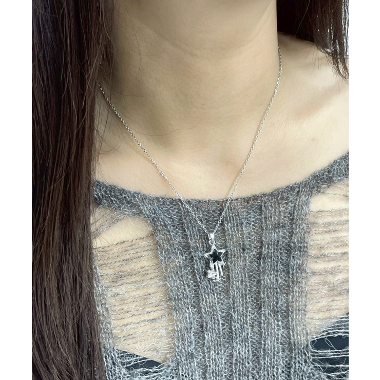 柄2 | Lブラックストーンモチーフネックレス | WEGO【WOMEN】