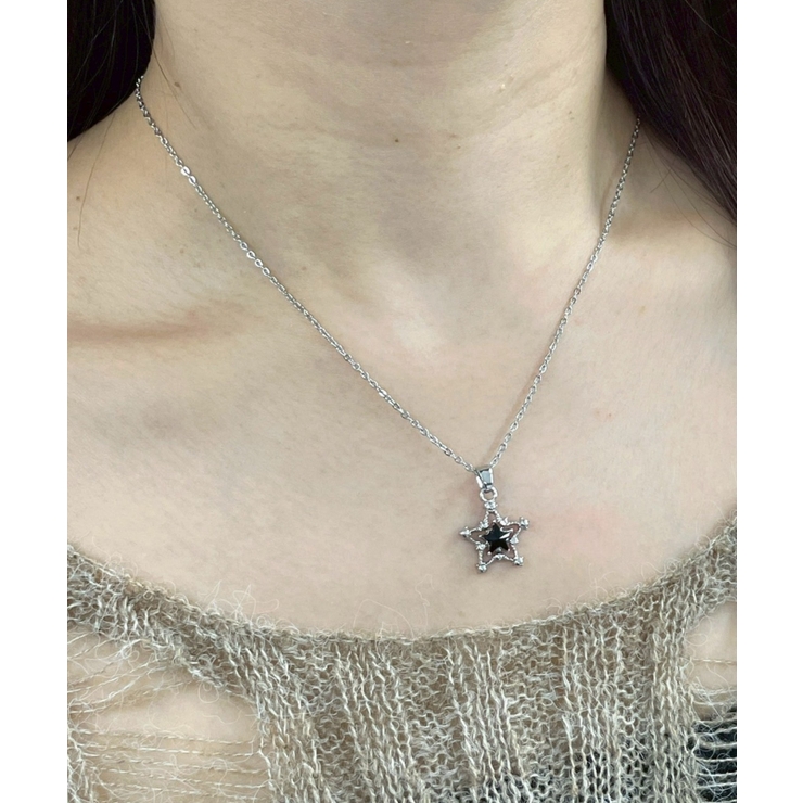 柄3 | Lブラックストーンモチーフネックレス | WEGO【WOMEN】