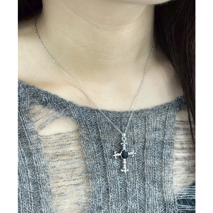 柄4 | Lブラックストーンモチーフネックレス | WEGO【WOMEN】