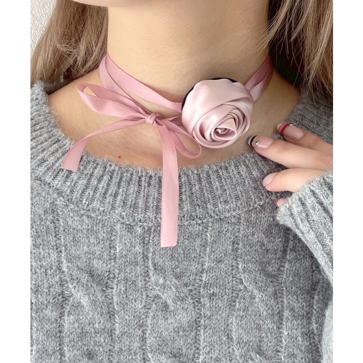 ピンク | Lローズリボンチョーカー | WEGO【WOMEN】