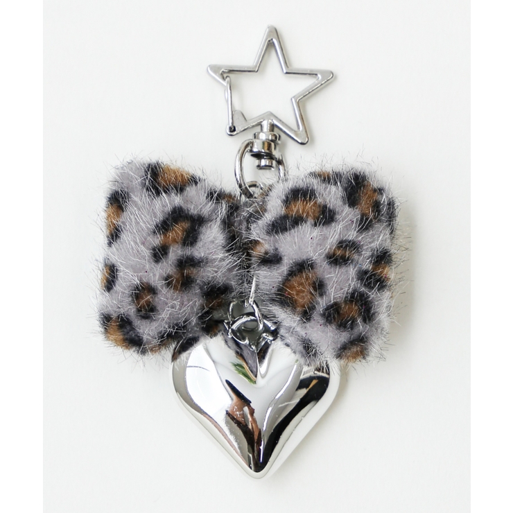 グレー | レオパードリボンキーホルダー | WEGO【WOMEN】