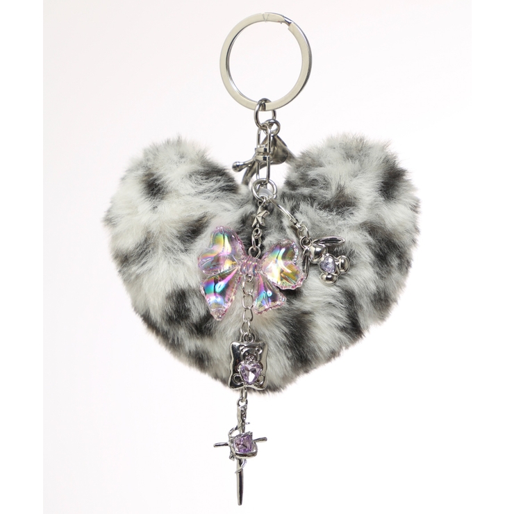 柄2 | ファーハートビーズチャームキーホルダー | WEGO【WOMEN】