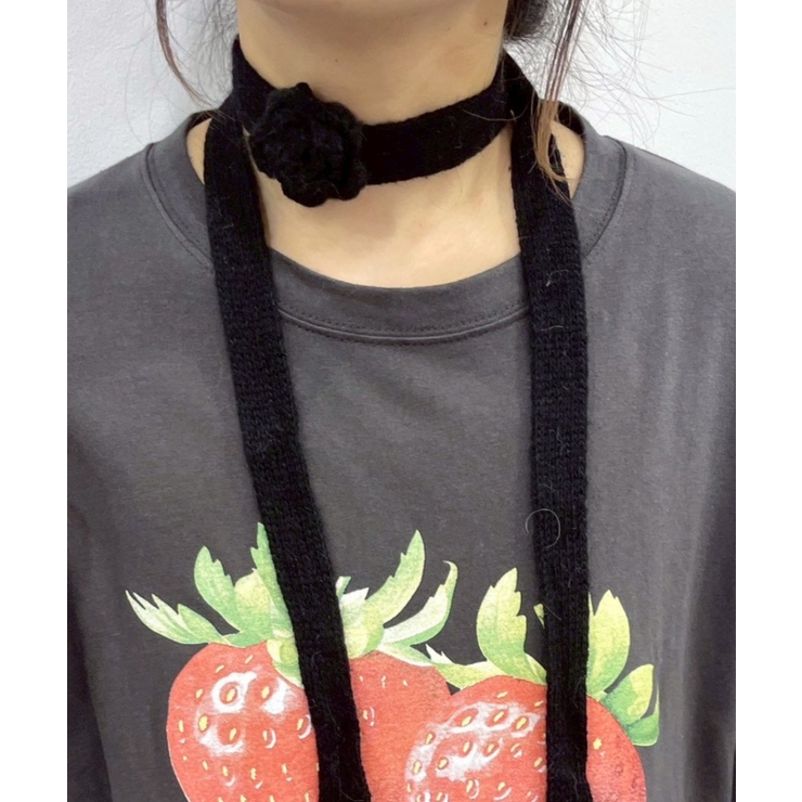 ブラック | Lフラワーニットチョーカー | WEGO【WOMEN】