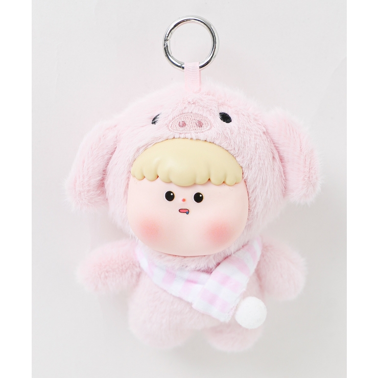 ピンク | ぷっくりぽってりアニマルぬいぐるみキーホルダー | WEGO【WOMEN】