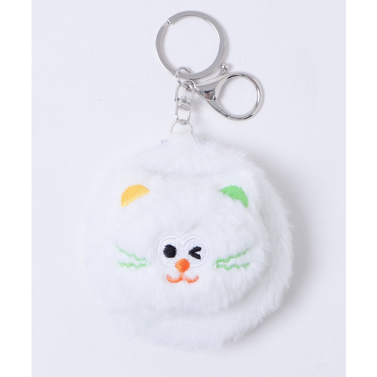 ホワイト | ねこちゃんぬいぐるみミラーキーホルダー | WEGO【WOMEN】