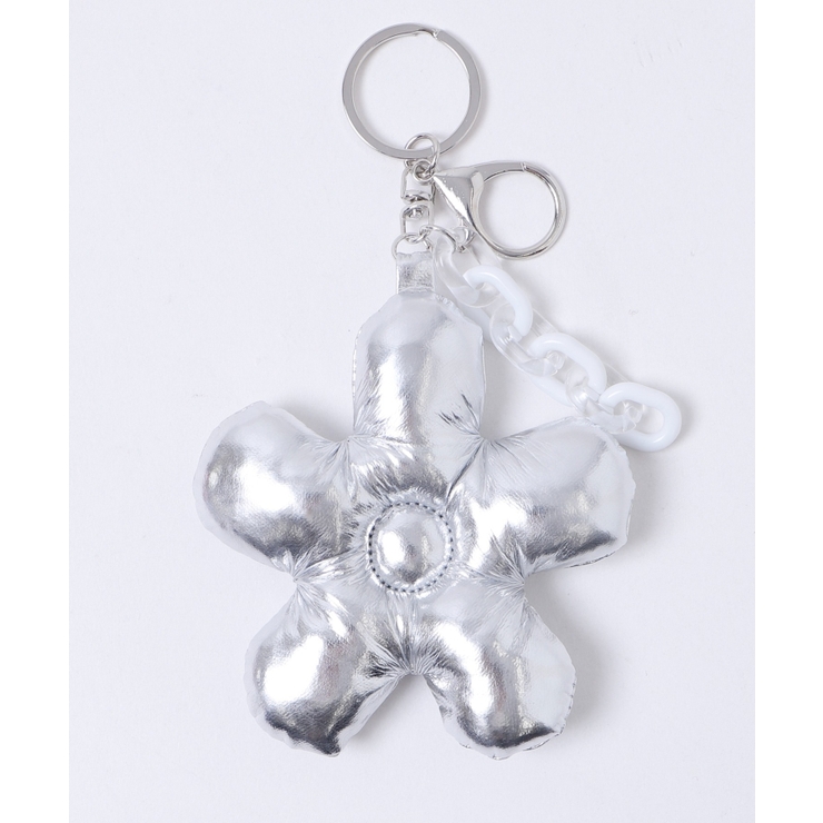 シルバー | メタリックフラワークッションキーホルダー | WEGO【WOMEN】