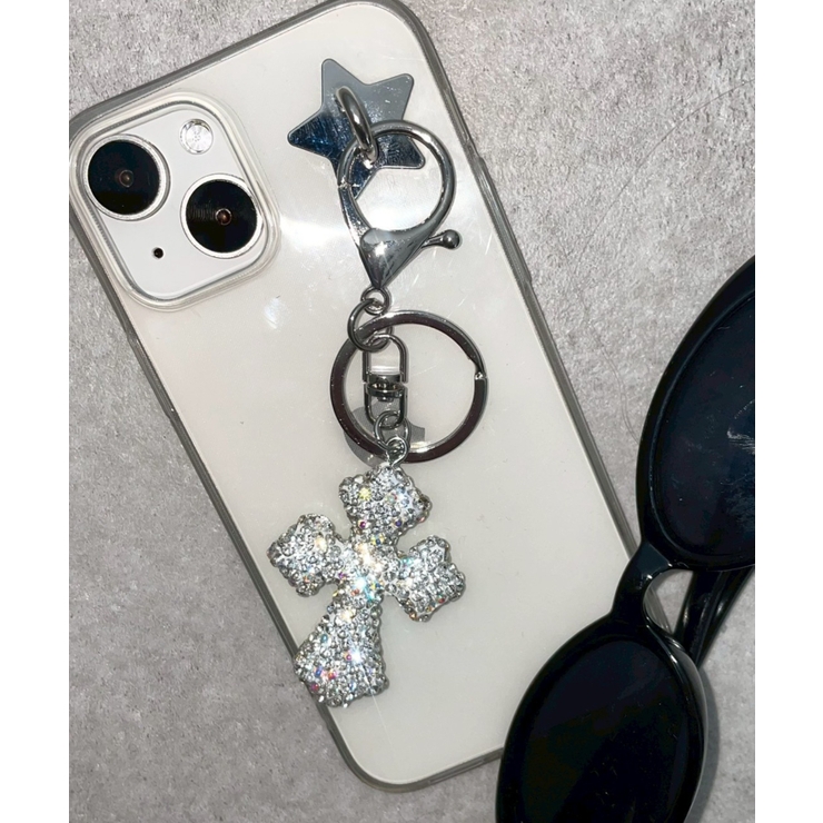 シルバー | キラキラクロスキーホルダー | WEGO【WOMEN】