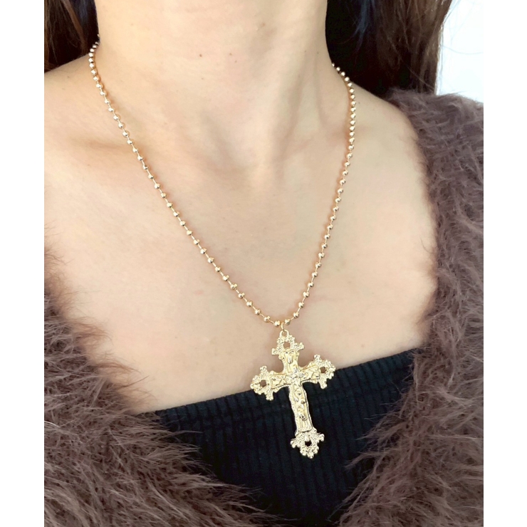 ゴールド | Lクロスボールチェーンネックレス | WEGO【WOMEN】