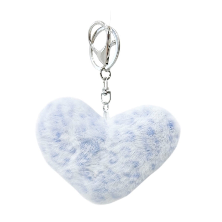 ブルー | ファーレオパードハートキーホルダー | WEGO【WOMEN】