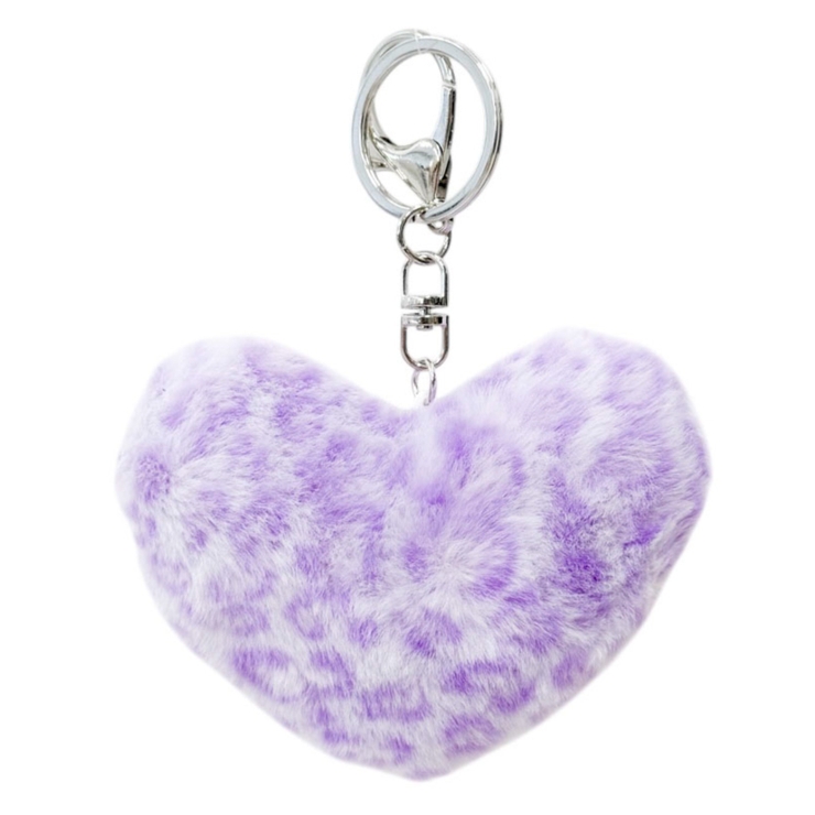 パープル | ファーレオパードハートキーホルダー | WEGO【WOMEN】