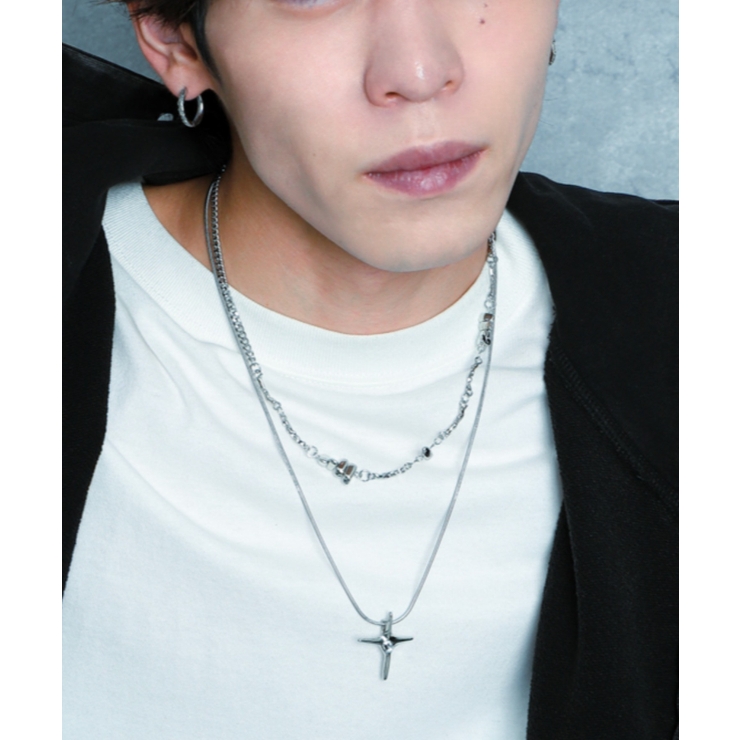 Mダイヤモチーフレイヤードネックレス | WEGO【MEN】 | 詳細画像3 