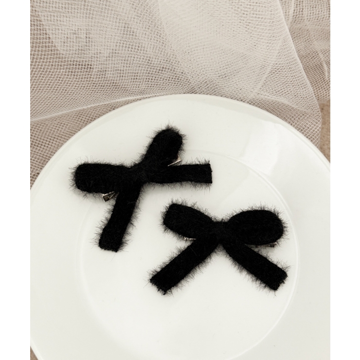 ブラック | L2Pシャギーリボンクリップ | WEGO【WOMEN】