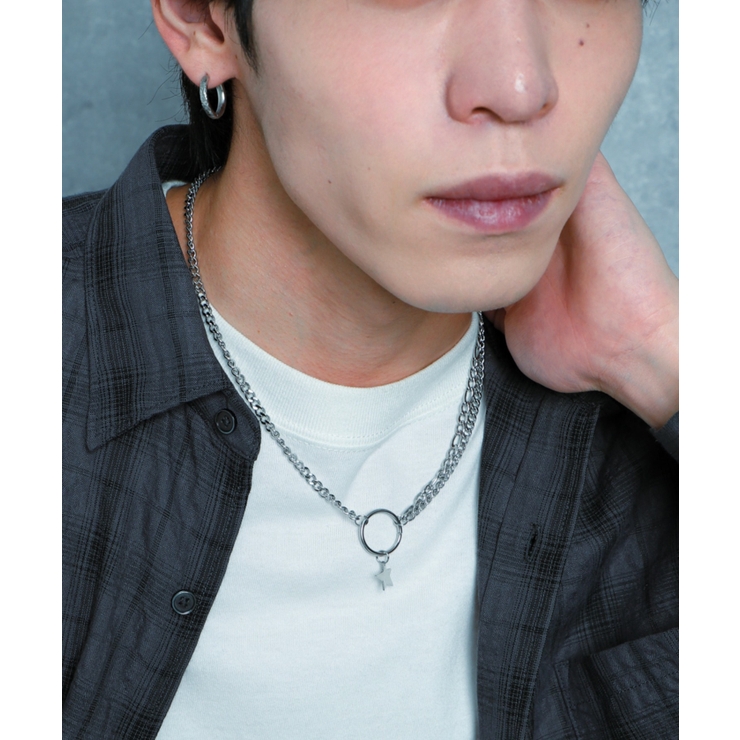 Mミニモチーフステンレスリングネックレス | WEGO【MEN】 | 詳細画像4 