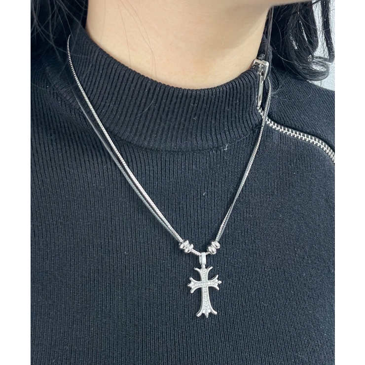 柄2 | Lクロスモチーフ2連ネックレス | WEGO【WOMEN】