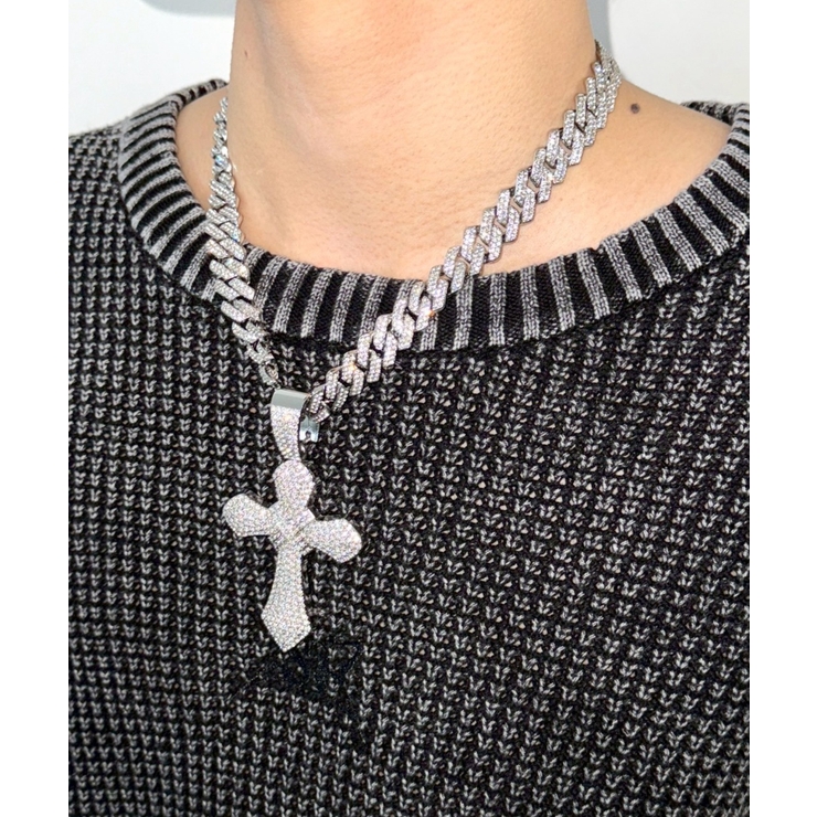 Mモチーフラインストーンネックレス | WEGO【MEN】 | 詳細画像3 