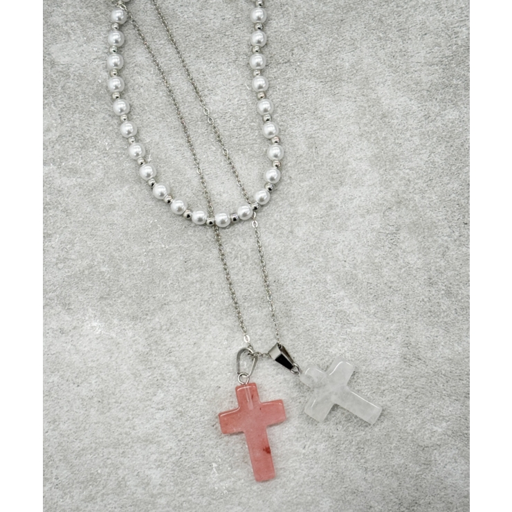 L2Pクロスパールレイヤードネックレス | WEGO【WOMEN】 | 詳細画像2 